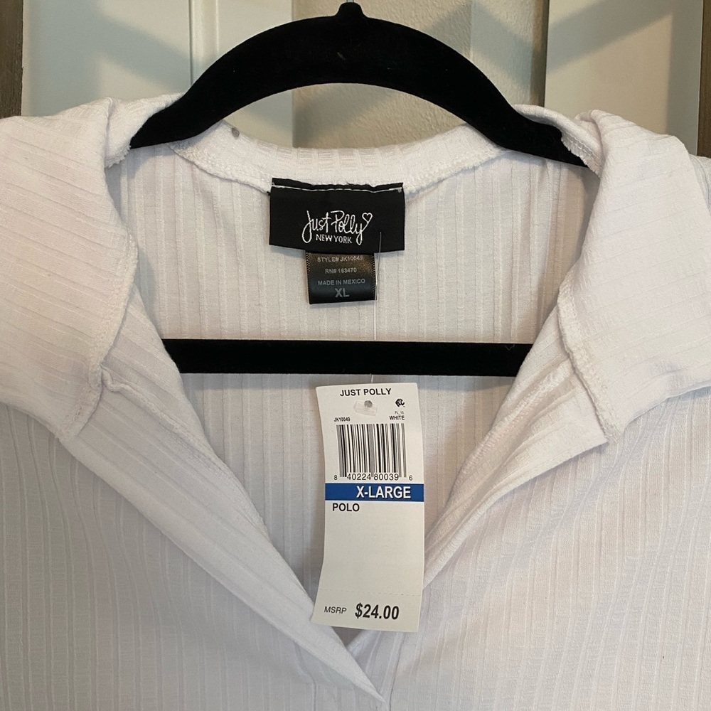 NWT - Just Polly Women’s Cropped Polo Top - Size XL - Picture 2 of 3
